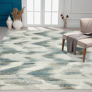 N Natori BLISS BL-117 Ikat Blue/Grey Area Rug