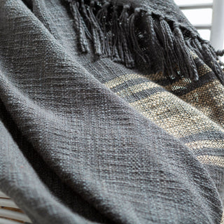 Surya Bramble BLE-1000 Charcoal Throw Detail