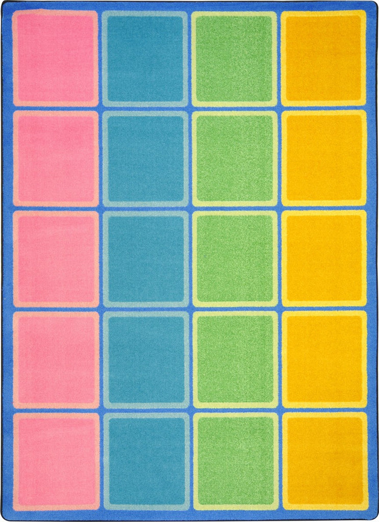 Joy Carpets Kid Essentials Blocks Abound Pastel Area Rug