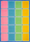 Joy Carpets Kid Essentials Blocks Abound Pastel Area Rug