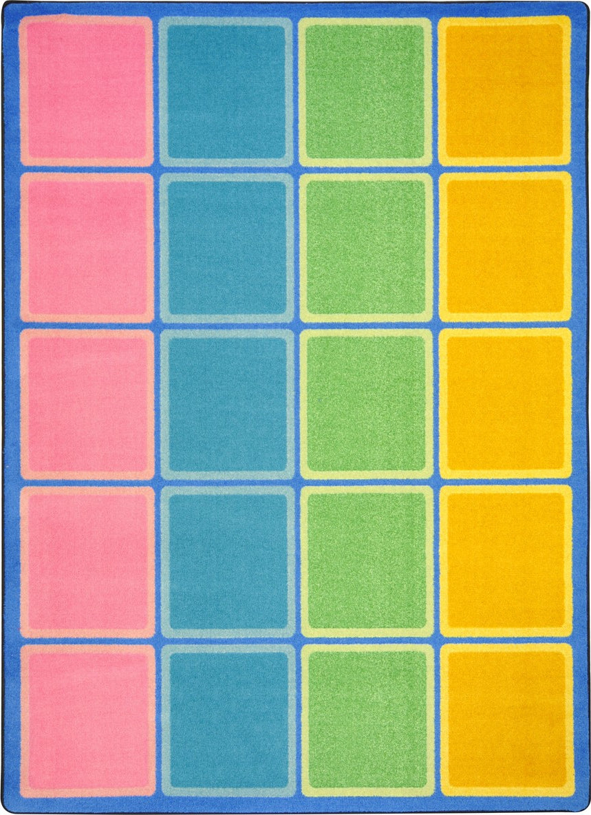 Joy Carpets Kid Essentials Blocks Abound Pastel Area Rug