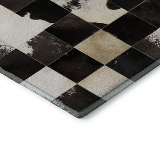 Dalyn Bozeman BM10 Black Machine Washable Area Rug Corner Image
