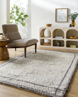 Surya Beni Moroccan BMC-2302 Warm Grey Area Rug Room Scene Feature