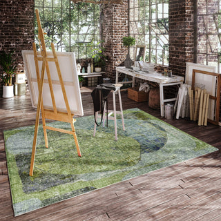 Dalyn Boca BO11 Aloe Machine Washable Area Rug Lifestyle Image Feature