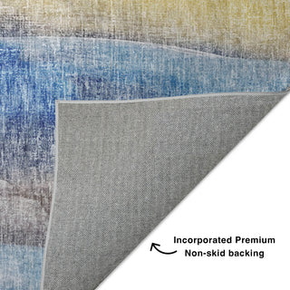 Dalyn Boca BO4 Blue Machine Washable Area Rug Backing Image