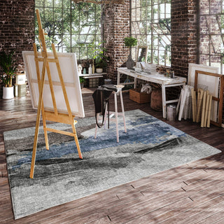 Dalyn Boca BO6 Pewter Machine Washable Area Rug Lifestyle Image Feature