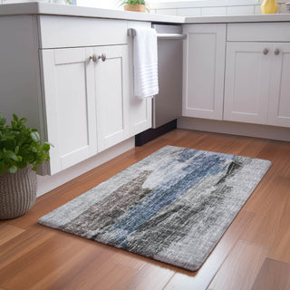 Dalyn Boca BO6 Pewter Machine Washable Area Rug Scatter Lifestyle Image Feature