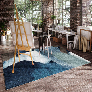 Dalyn Boca BO7 Denim Machine Washable Area Rug Lifestyle Image Feature
