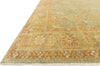 Loloi Bogart BG-01 Sea/Gold Area Rug Corner Image