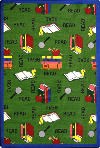 Joy Carpets Kid Essentials Bookworm Green Area Rug