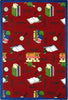 Joy Carpets Kid Essentials Bookworm Red Area Rug