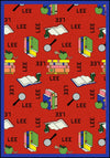 Joy Carpets Kid Essentials Bookworm (Spanish) Red Area Rug
