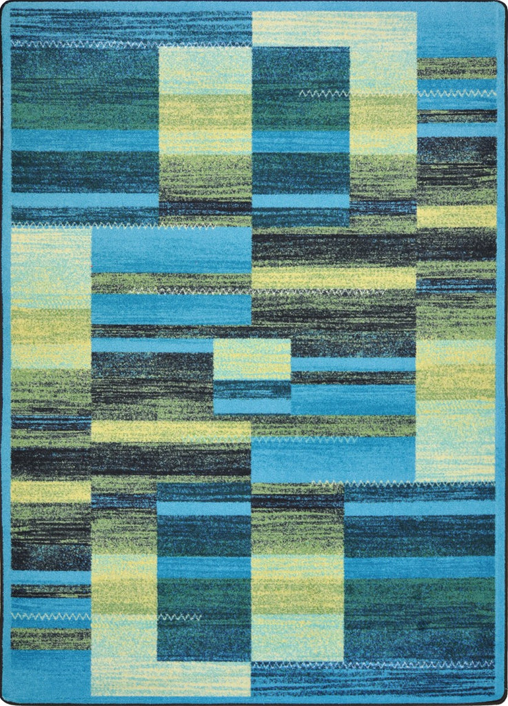 Joy Carpets Kid Essentials Boomblox Teal Area Rug