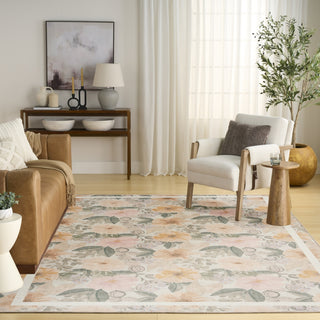 Nourison Botanical Washables BOT01 Beige Multicolor Area Rug Room Image Feature