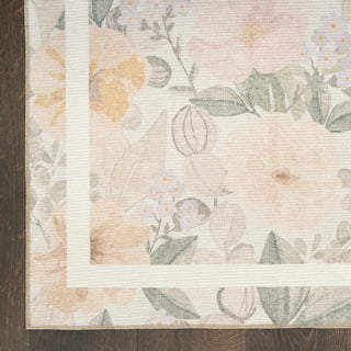 Nourison Botanical Washables BOT01 Beige Multicolor Area Rug Detail Image