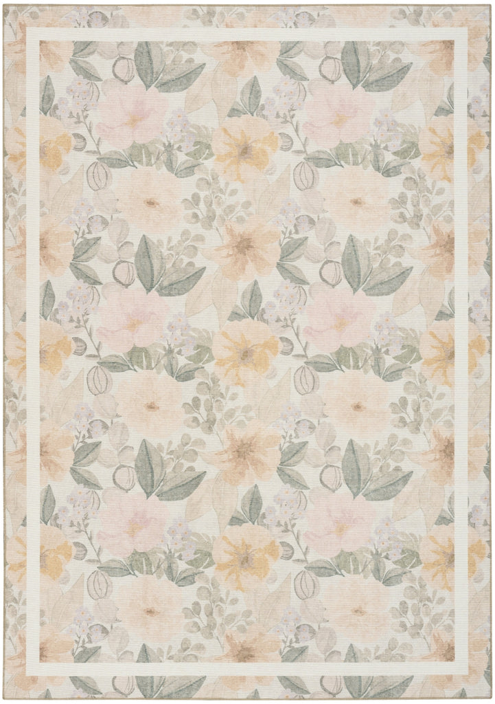 Nourison Botanical Washables BOT01 Beige Multicolor Area Rug main image