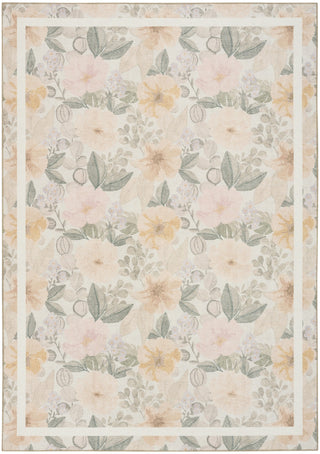 Nourison Botanical Washables BOT01 Beige Multicolor Area Rug main image