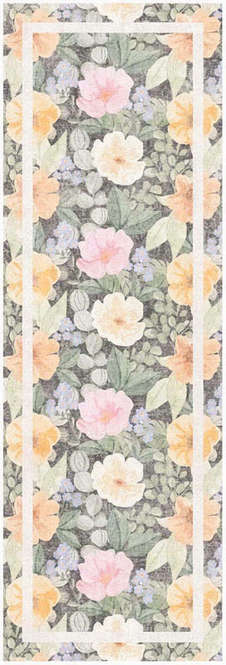 Nourison Botanical Washables BOT01 Charcoal Multicolor Area Rug Main Image