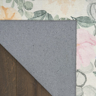 Nourison Botanical Washables BOT01 Ivory Multicolor Area Rug Corner Image