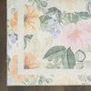Nourison Botanical Washables BOT01 Ivory Multicolor Area Rug Detail Image