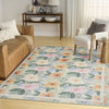 Nourison Botanical Washables BOT01 Ivory Multicolor Area Rug Corner Image