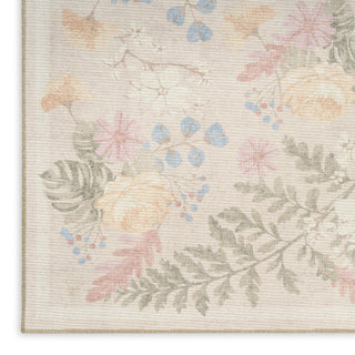 Nourison Botanical Washables BOT02 Beige Multicolor Area Rug Texture Image