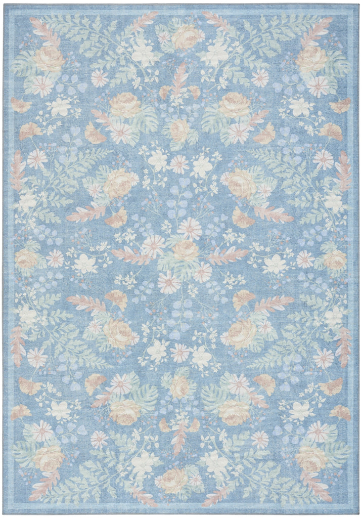 Nourison Botanical Washables BOT02 Blue Multicolor Area Rug main image