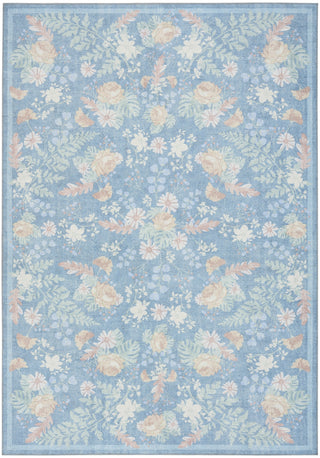 Nourison Botanical Washables BOT02 Blue Multicolor Area Rug main image
