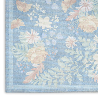 Nourison Botanical Washables BOT02 Blue Multicolor Area Rug Texture Image