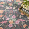 Nourison Botanical Washables BOT02 Charcoal Multicolor Area Rug Corner Image