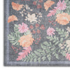 Nourison Botanical Washables BOT02 Charcoal Multicolor Area Rug Texture Image