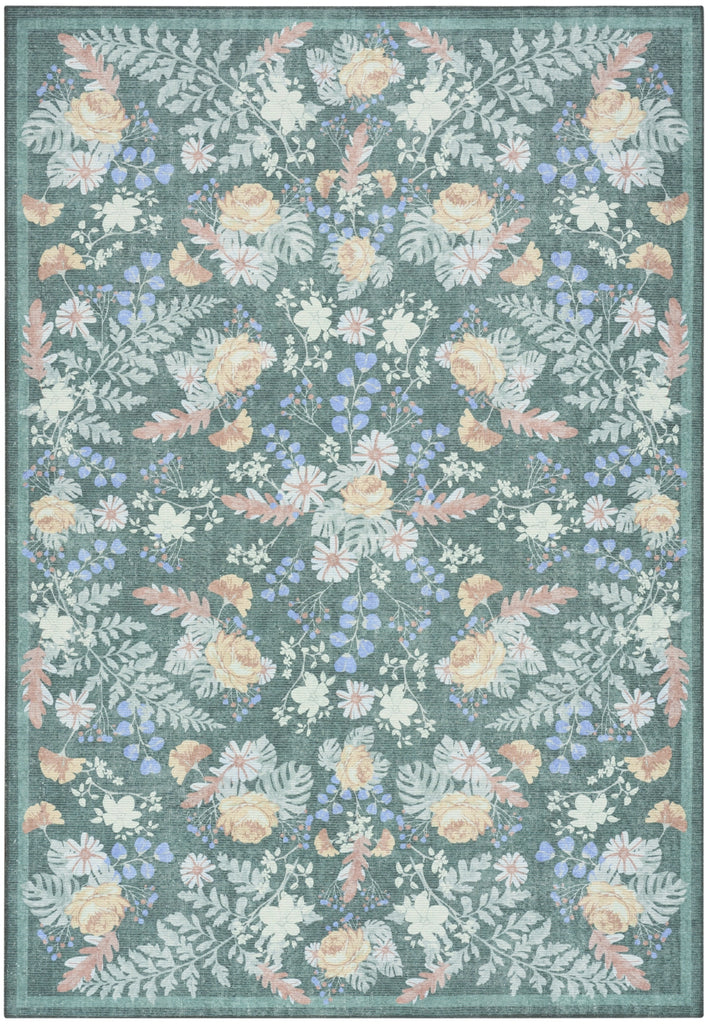 Nourison Botanical Washables BOT02 Green Multicolor Area Rug main image
