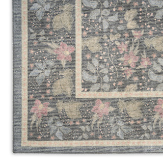 Nourison Botanical Washables BOT03 Charcoal Multicolor Area Rug Texture Image