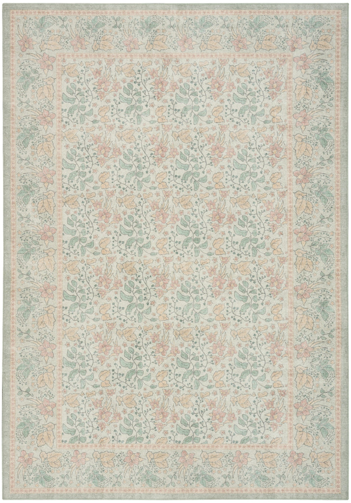 Nourison Botanical Washables BOT03 Green Multicolor Area Rug main image