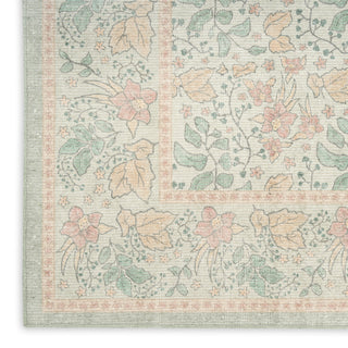 Nourison Botanical Washables BOT03 Green Multicolor Area Rug Texture Image