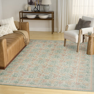 Nourison Botanical Washables BOT03 Green Multicolor Area Rug Corner Image
