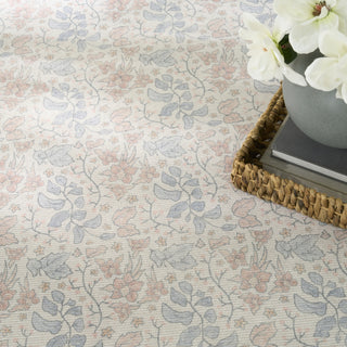 Nourison Botanical Washables BOT03 Ivory Multicolor Area Rug Corner Image