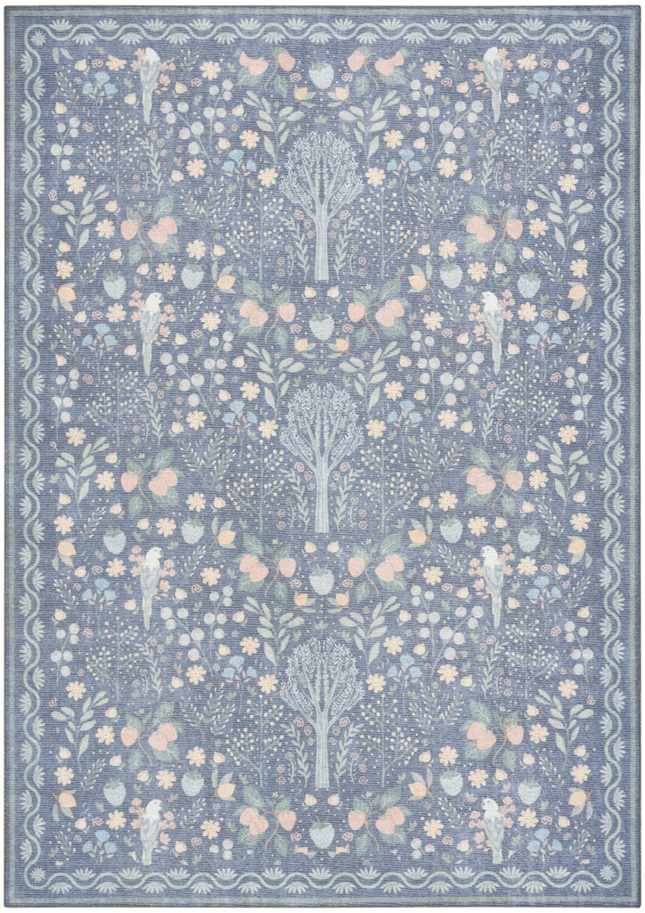 Nourison Botanical Washables BOT04 Blue Multicolor Area Rug main image