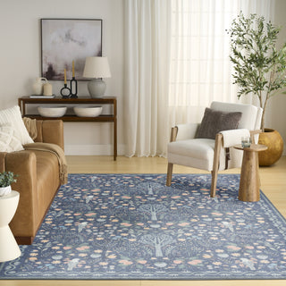 Nourison Botanical Washables BOT04 Blue Multicolor Area Rug Room Image Feature