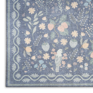 Nourison Botanical Washables BOT04 Blue Multicolor Area Rug Texture Image