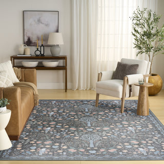 Nourison Botanical Washables BOT04 Charcoal Multicolor Area Rug Room Image Feature