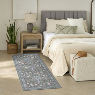 Nourison Botanical Washables BOT04 Charcoal Multicolor Area Rug Corner Image