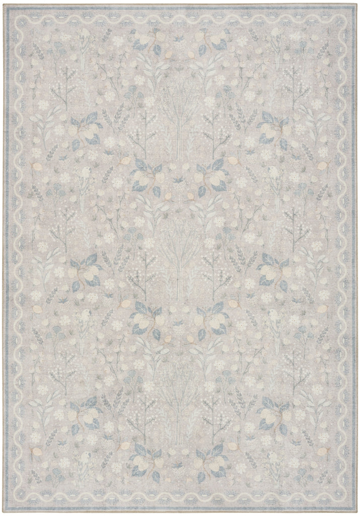 Nourison Botanical Washables BOT04 Grey Multicolor Area Rug main image