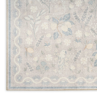 Nourison Botanical Washables BOT04 Grey Multicolor Area Rug Texture Image
