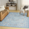 Nourison Botanical Washables BOT04 Light Blue Multicolor Area Rug Corner Image