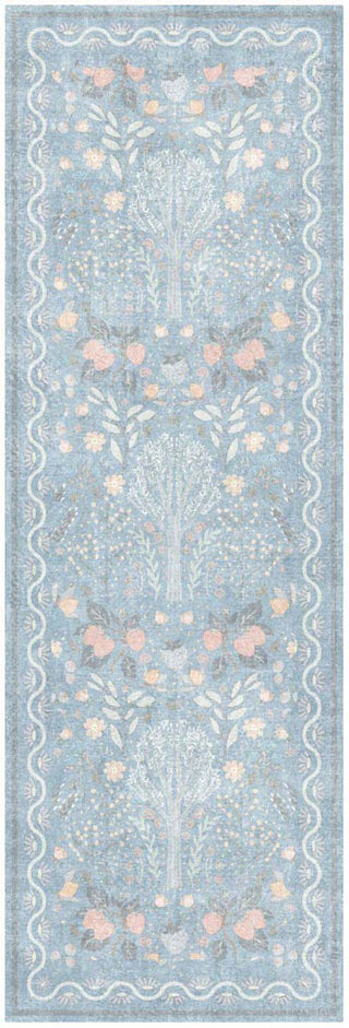 Nourison Botanical Washables BOT04 Light Blue Multicolor Area Rug Main Image