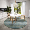 Dalyn Brisbane BR1 Mineral Blue Area Rug Round Lifestyle Image Feature