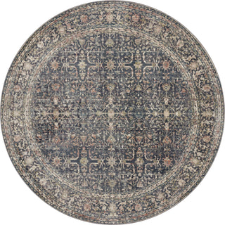 Bradbury BRU-01 Midnight/Multi Area Rug by Jean Stoffer X Loloi Round Image