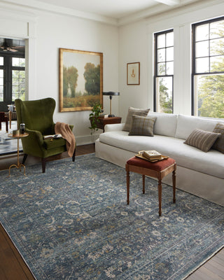 Bradbury BRU-03 Ocean/Gold Area Rug by Jean Stoffer X Loloi Lifestyle Image Feature