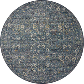 Bradbury BRU-03 Ocean/Gold Area Rug by Jean Stoffer X Loloi Round Image